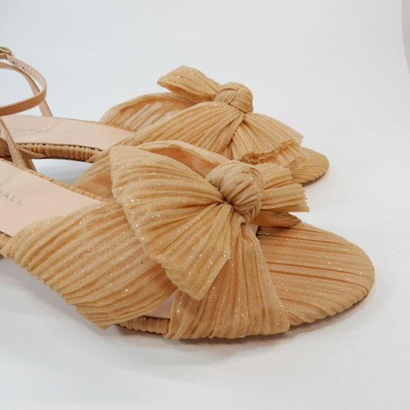 Loeffler Randall Dahlia Ankle Strap Knot Bow SANDALS Sz 10.5 Glitter Beauty NEW - Picture 7 of 16